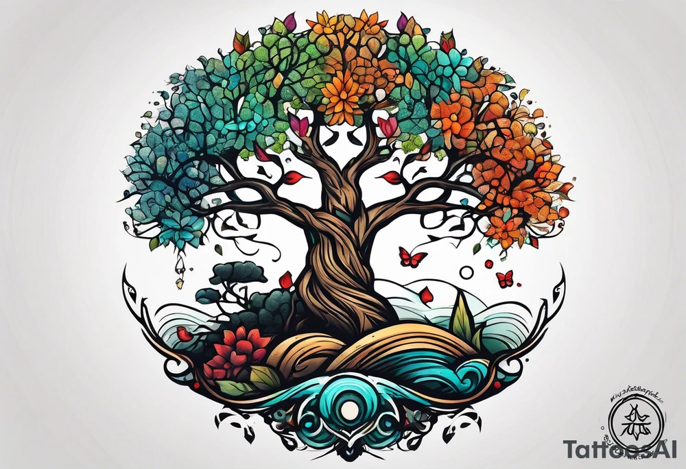 little tree of life season tattoo idea