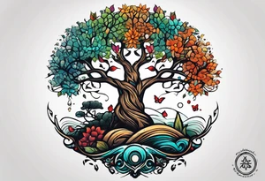 little tree of life season tattoo idea