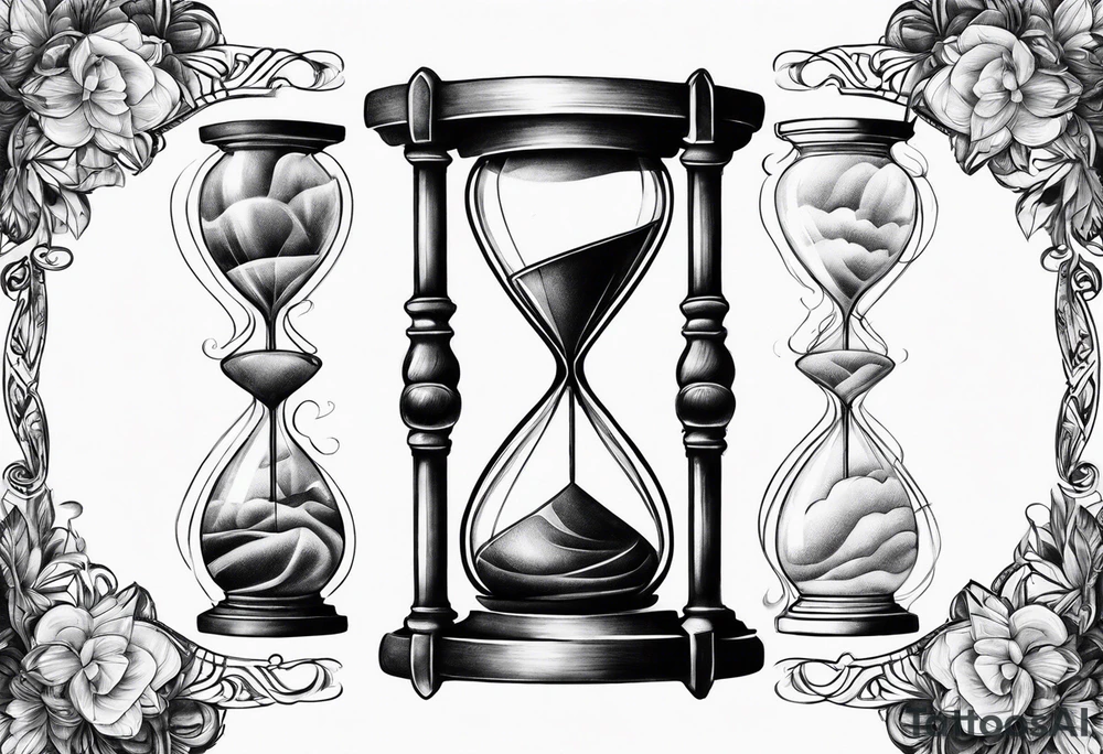 Hourglass with smoke tattoo idea