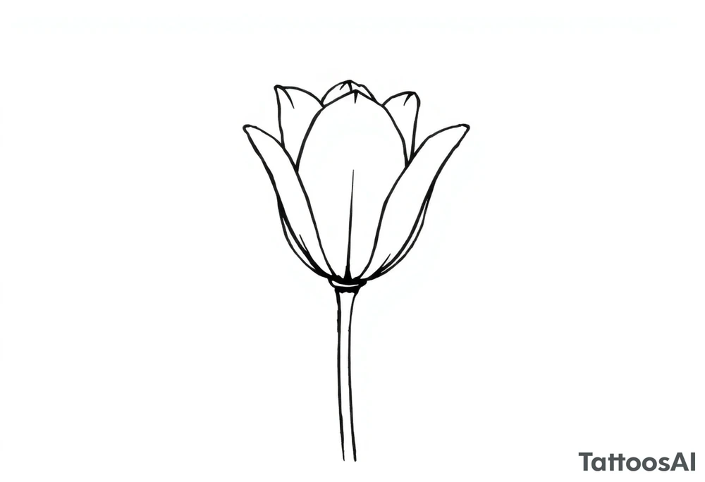 Tulip, tulip line style tattoo, hidden S letter in Tattoo tattoo idea