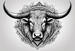 hands grabbing bull horns tattoo idea