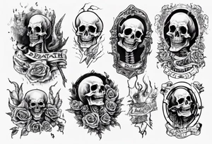 Death is smiling at me, and I'm smiling back at death tattoo idea