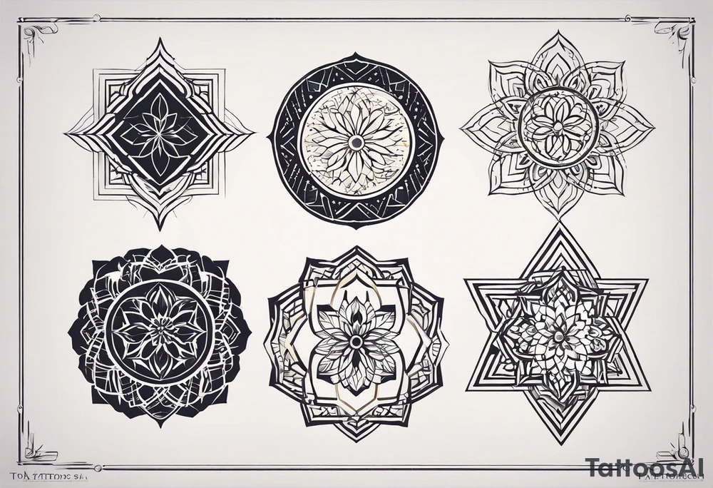 Absolutely! Here's the revised description for TattoosAI:

Tattoo Description:

I'd like a minimalist geometric tattoo design symbolizing balance in life.  The design should be abstract and avoid using a scale or mandala. I'm open to various geometric shapes and patterns, but prioritize a harmonious and balanced overall look. tattoo idea