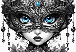 big eyes with lighting tattoo idea