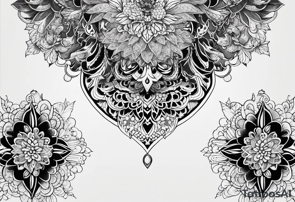 lace sternum tattoo idea