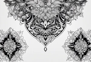 lace sternum tattoo idea