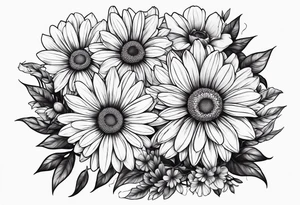 Bloody daisy flowers tattoo idea
