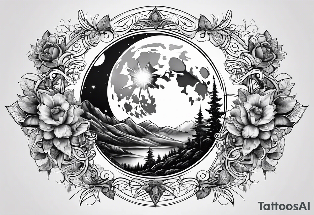 sacred moon tattoo idea