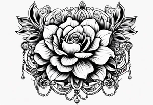 Chains around a flower tattoo idea