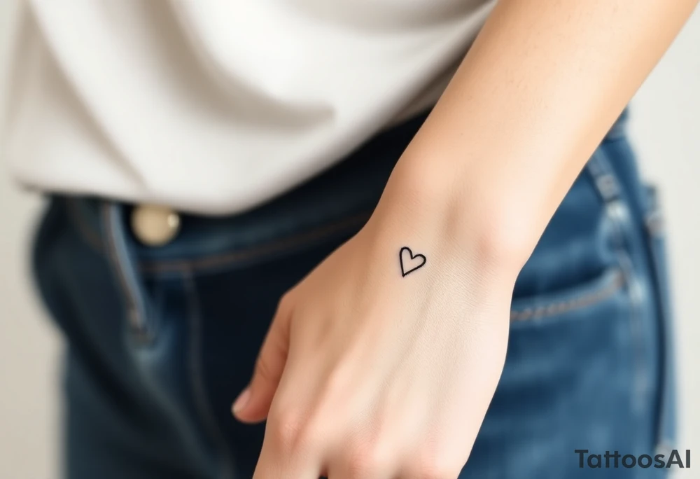 Design a very small (max 2x2 cm) tattoo for the inner wrist that subtly symbolizes lesbian identity. It should be minimal and delicate — possibly fine line or soft color. The design must be discreet yet meaningful, not instantly recognizable as LGBTQ but with layered symbolism. Think of subtle elements like intertwined female symbols, abstract sapphic references, or a hidden double meaning through nature (e.g. flowers, moons, triangles). Avoid clichés or bold pride imagery. Keep it elegant, wearable, and intimate. tattoo idea