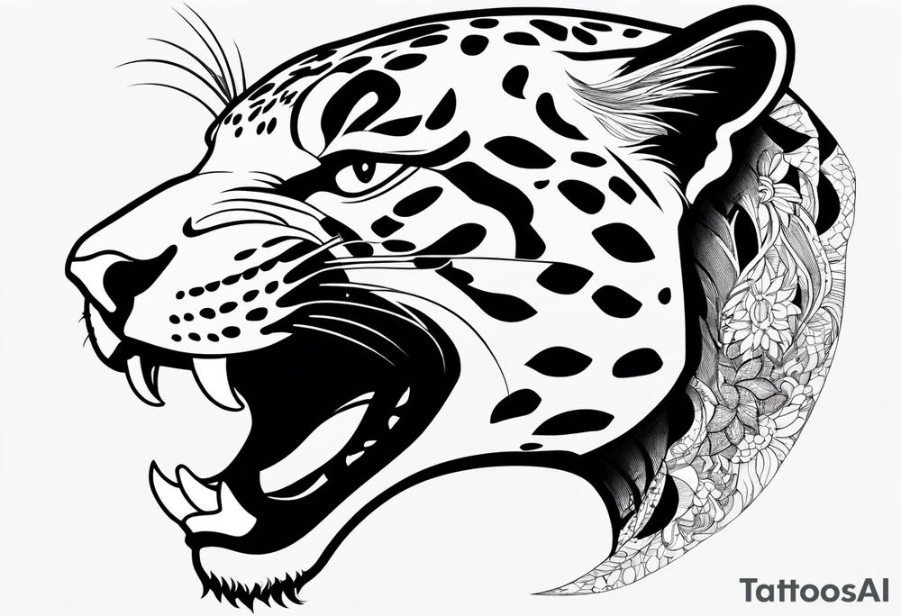 Side view of Jaguar tattoo idea