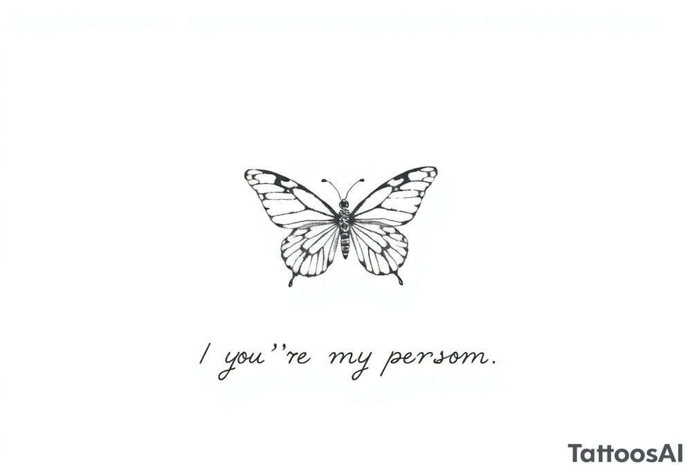 Chain link chain, butterfly, i ♥️ u alan knutson, you're my person tattoo idea