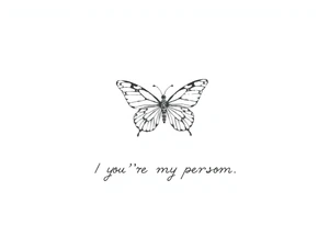 Chain link chain, butterfly, i ♥️ u alan knutson, you're my person tattoo idea
