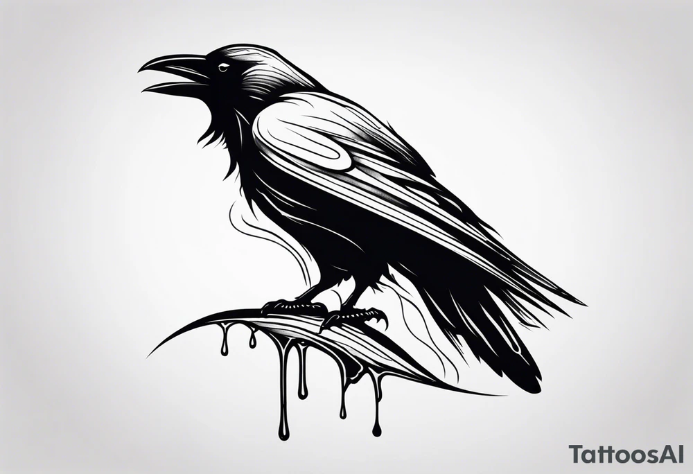 Raven melting away tattoo idea