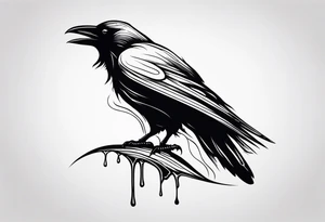 Raven melting away tattoo idea