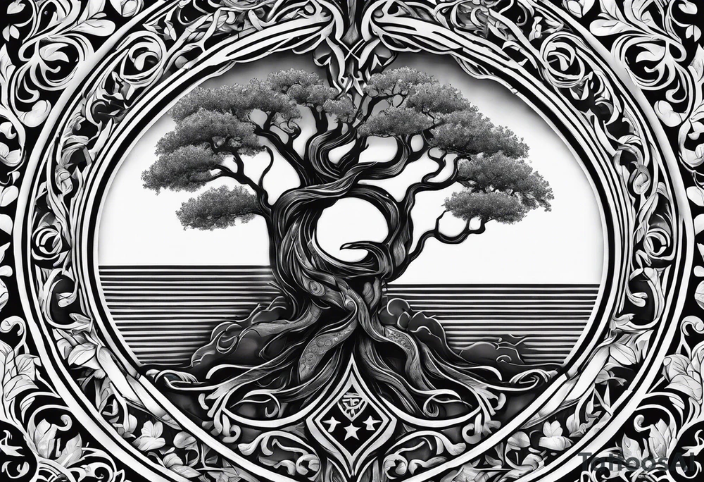 The tree of life, but a marine corps type of theme tattoo idea