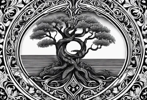 The tree of life, but a marine corps type of theme tattoo idea