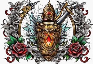 Book with dagger tattoo idea