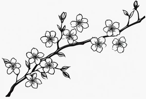 cherry blossom branch going from shoulder to wrist, wrap around bicep, make it LONG tattoo idea