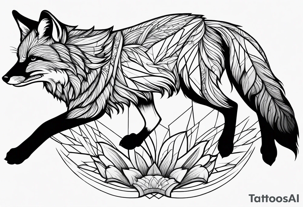 Fox leaping tattoo idea