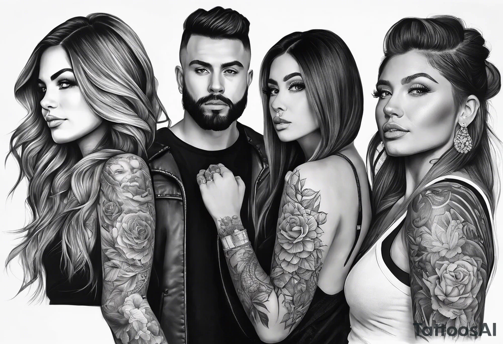 Full sleeve tattoo family tattoo idea