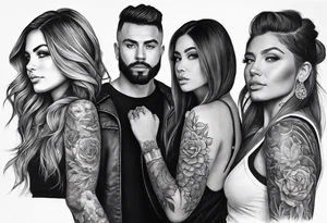 Full sleeve tattoo family tattoo idea