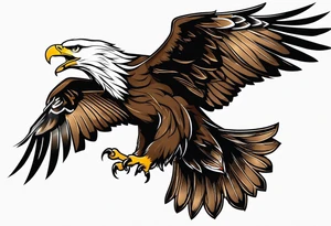 eagle flying with oar tattoo idea
