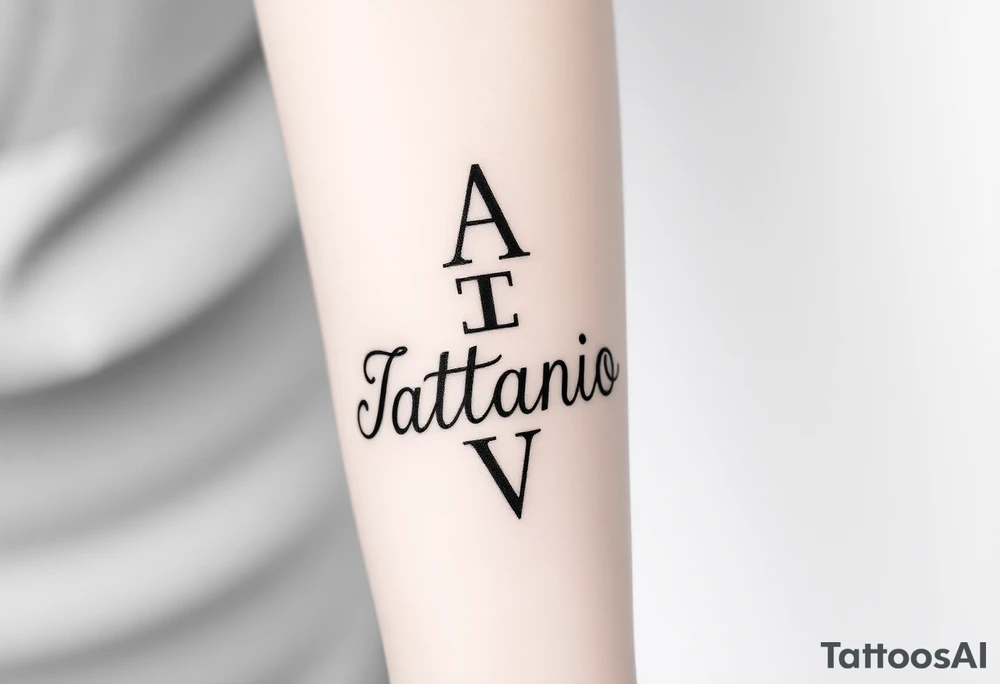 Antonio stacking the letters up and down on top of eachother tattoo idea