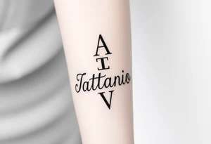 Antonio stacking the letters up and down on top of eachother tattoo idea