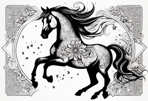 horse, trust, love, stars, maybe wings? tattoo idea