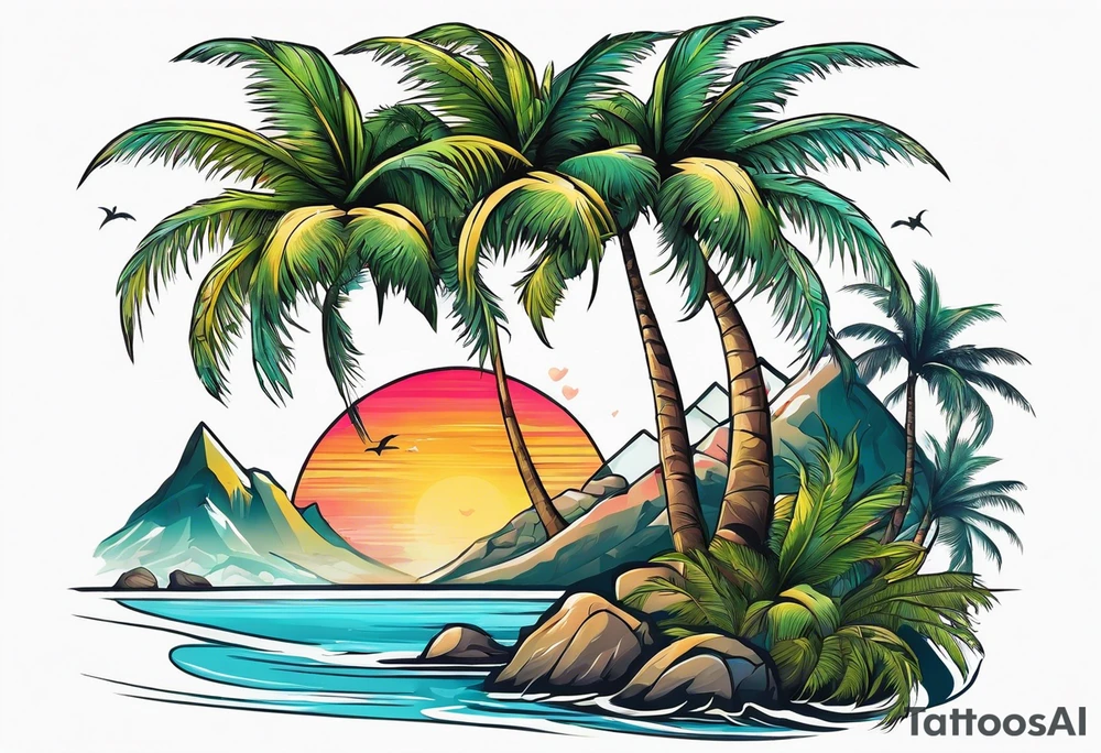 palm tree tattoo idea