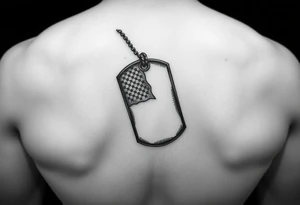 Navy Flag on a dog tag tattoo idea