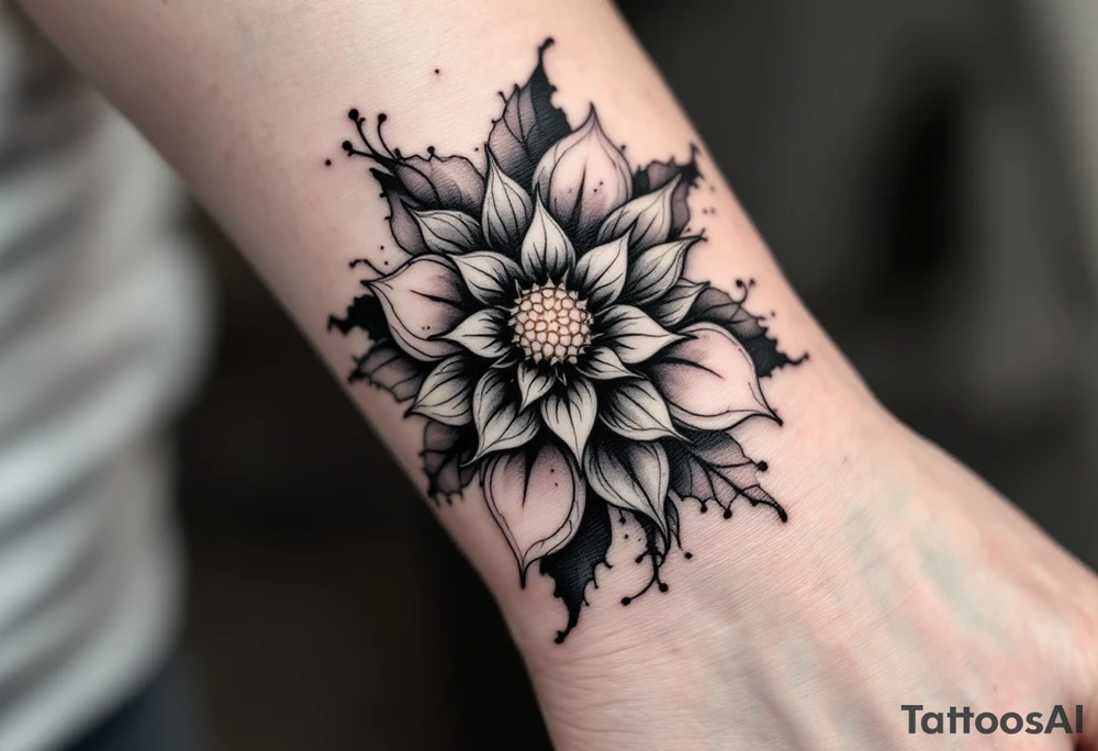 beautiful dmt flower trippy tattoo idea