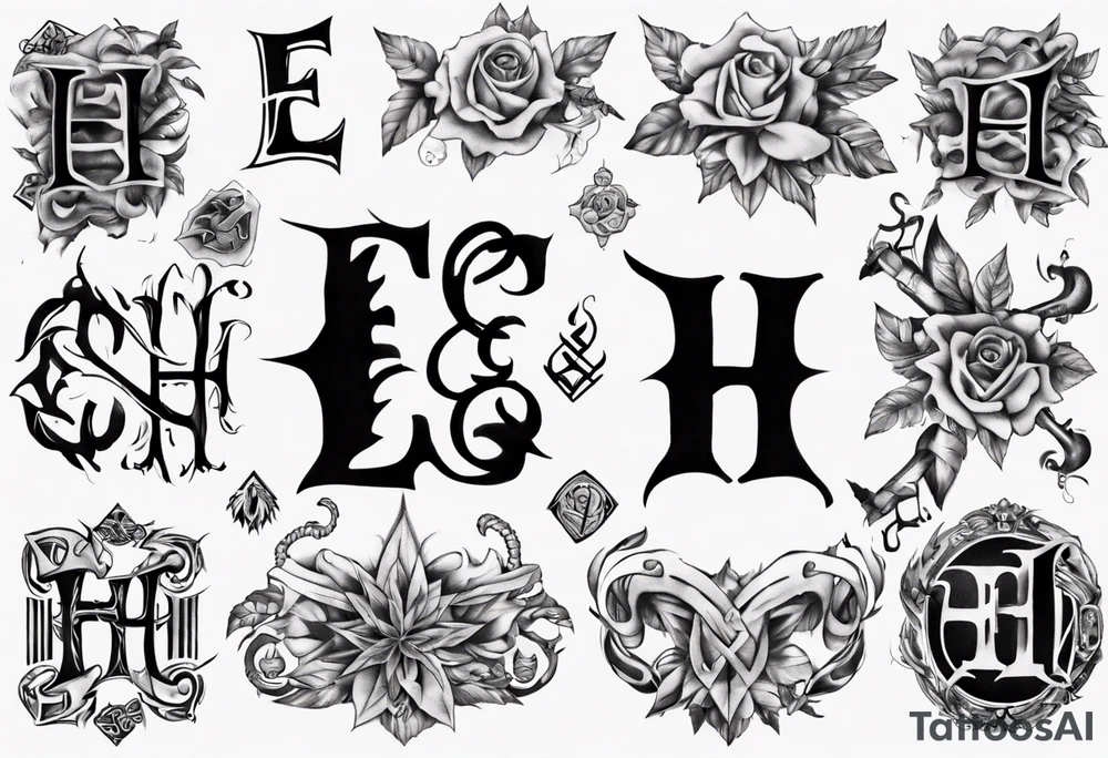 combining the letters E and H tattoo idea