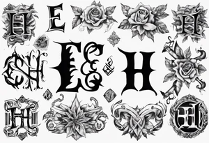 combining the letters E and H tattoo idea