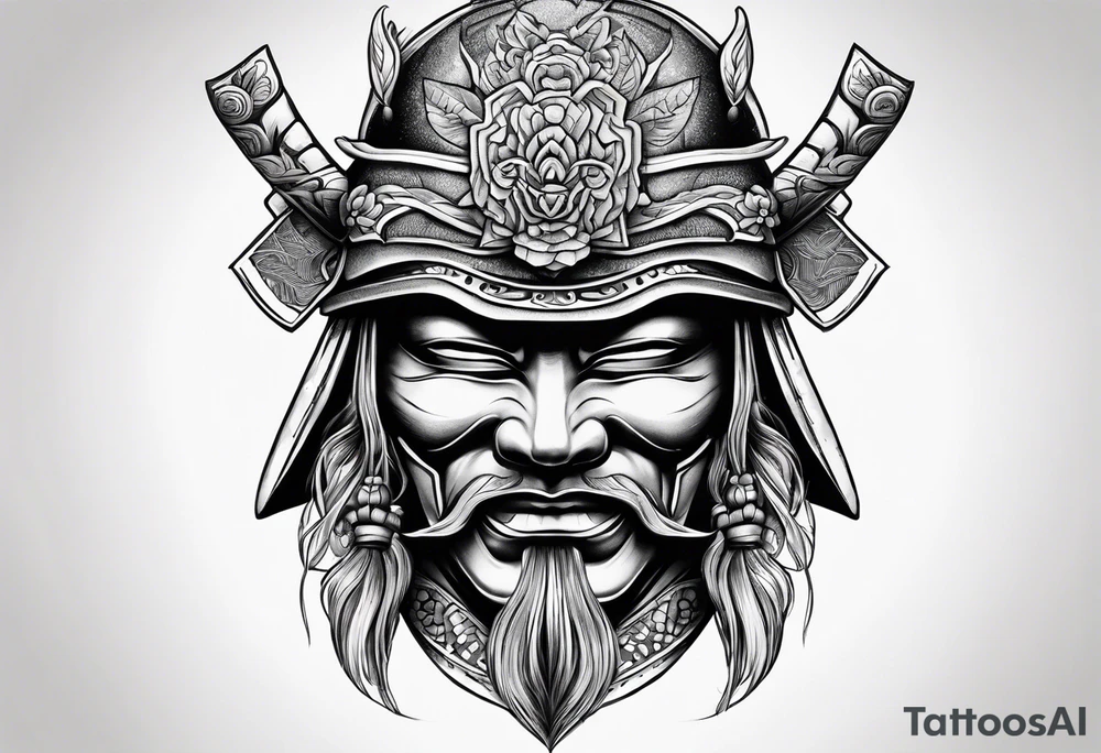 samurai mask tattoo idea