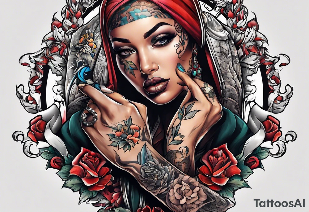 hands gang signs tattoo idea