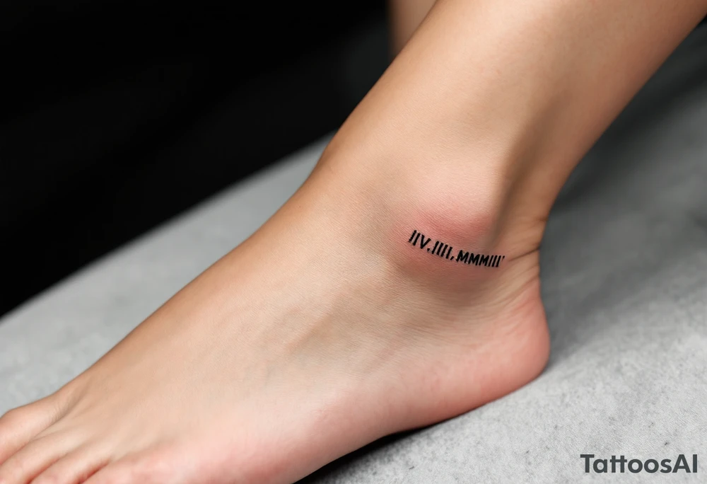 IV.III.MMIII in black and crimson ink wrapped around the wrist like a bracelet, symbolizing triplets’ birthday. tattoo idea