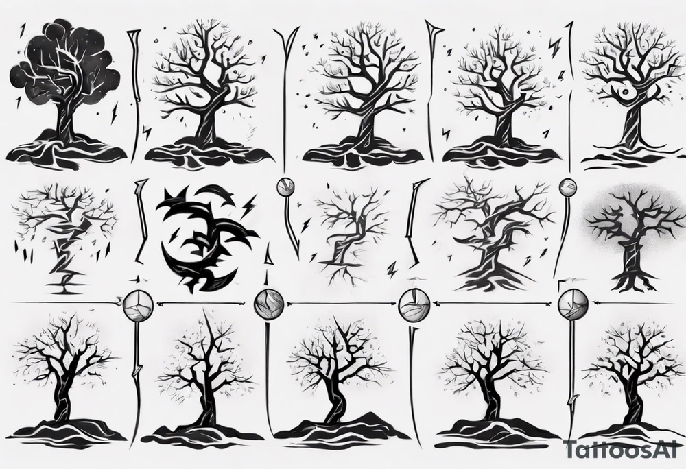 lightning tree tattoo idea