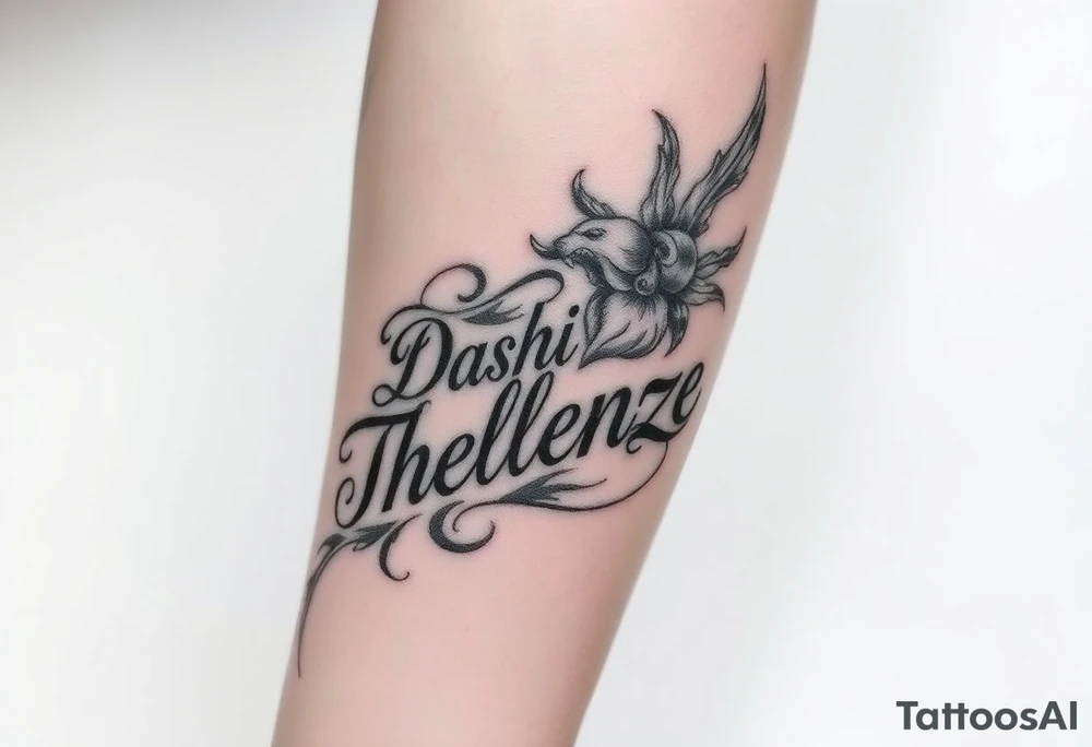 Combine the names rosela dashi and thellenze for a tattoo tattoo idea