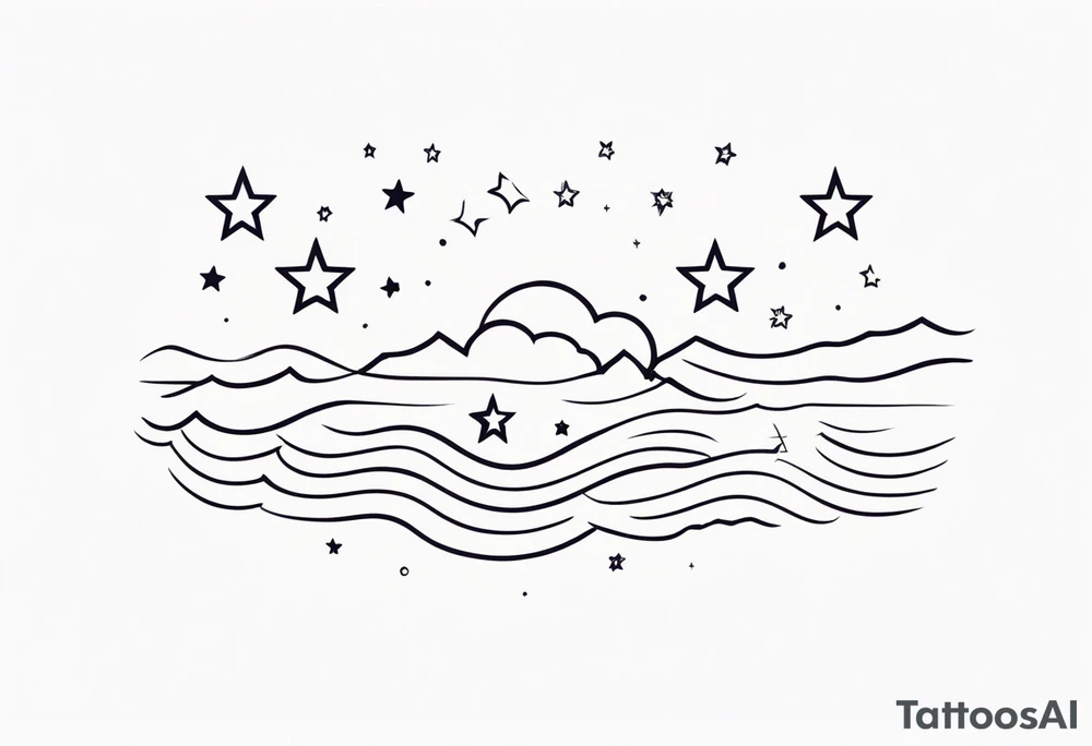 3 stars space art tattoo with deep meaning of happy future and hope tattoo idea