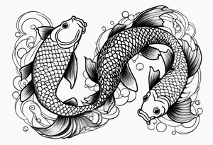 Three Koi fish swimming tattoo idea