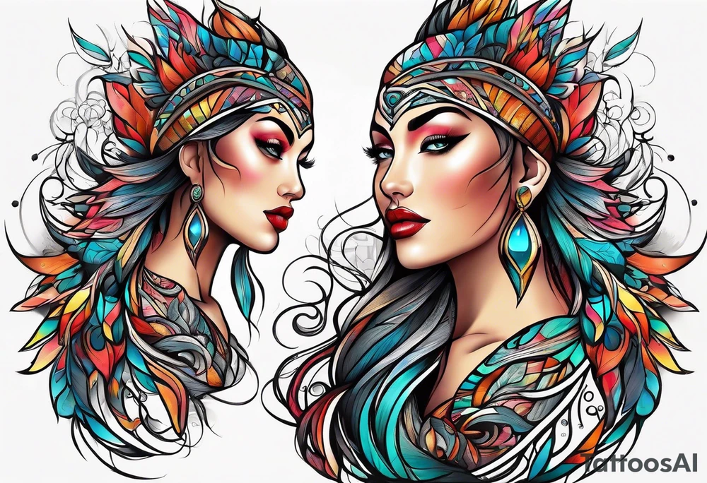 abstract organic line artwork tattoo idea