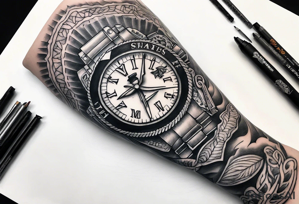 arm sleeve marine corps tattoo idea