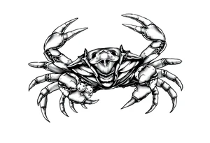 A king crab with baby’s around tattoo idea