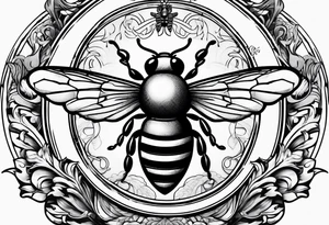 a bee inside of a emblem, like a family blazon
a bit classy and emblematic tattoo idea