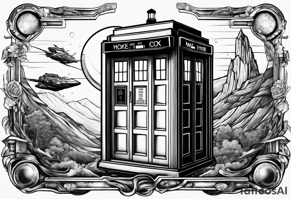 Star fighters and tardis tattoo idea