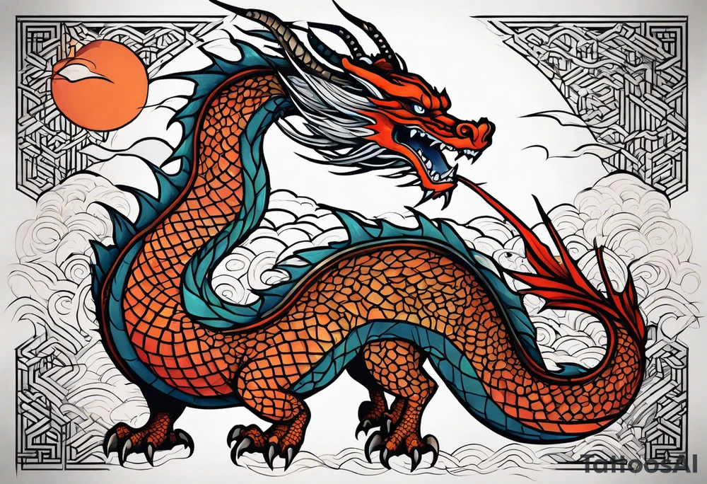 Dragon japanese for sleeve tattoo idea