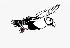 a flying puffin without background  - forarm Tattoo tattoo idea