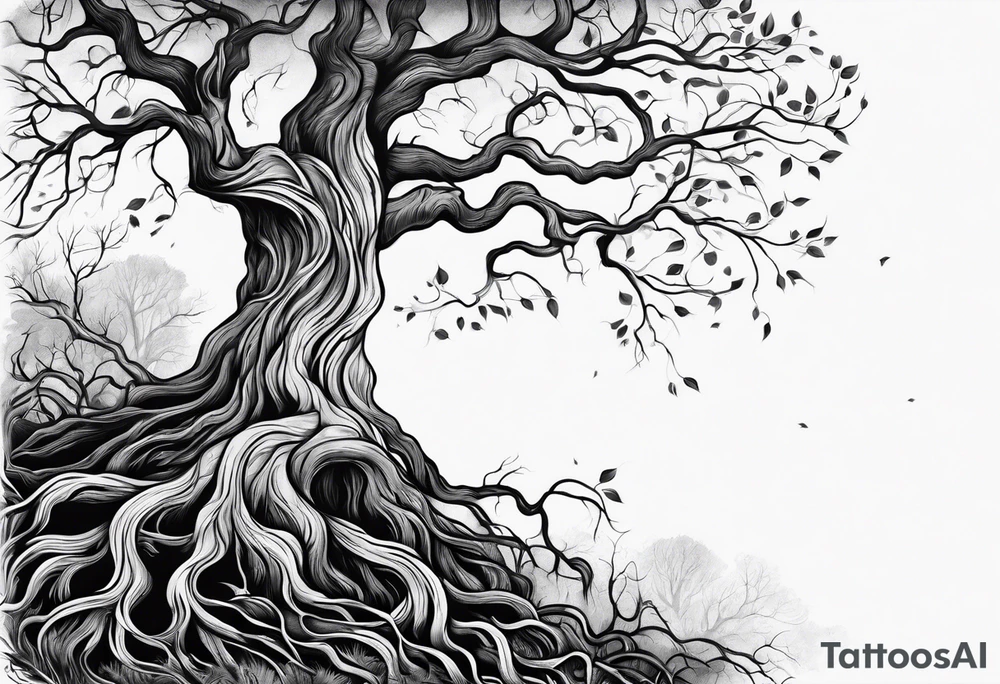 Tree roots tattoo idea